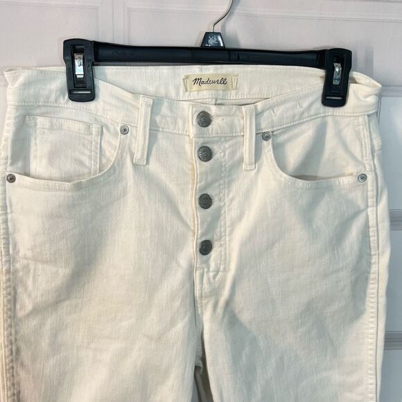 Madewell 10" High-Rise Skinny Jeans in Pure White: Step-Hem Edition size 10 - Picture 7 of 14